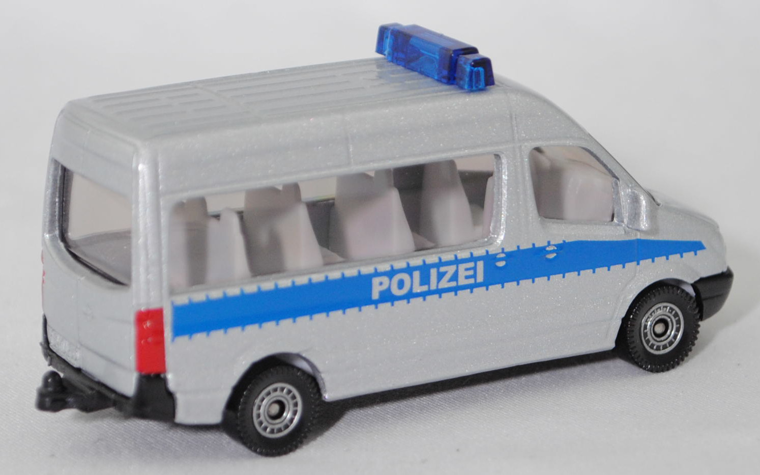 00010 Mercedes-Benz Sprinter II (2. Generation, W 906, Vor-MoPf, Modell 2006-2009) Kleinbus Polizeibus, silbergraumetallic, POLIZEI, C80, SIKU SUPER, 1:77, P29f
