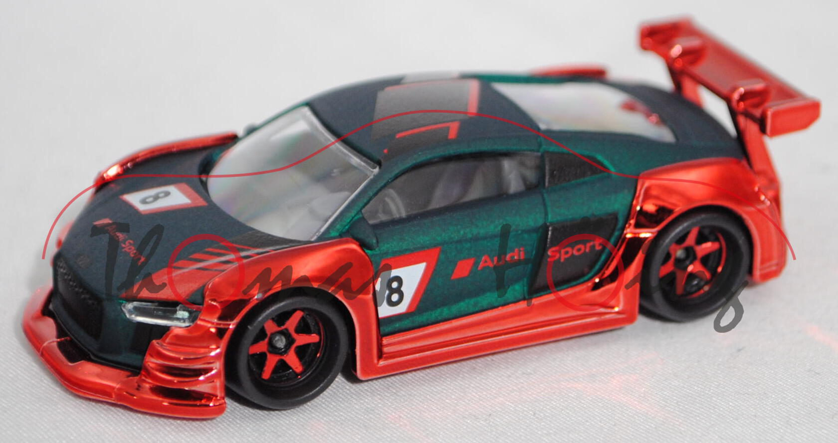 Audi R8 V10 (Modell 2015-2019) GREEN HELL / RACING, opalgrünmatt, majorette, 1:58, SUPER RARE, mb