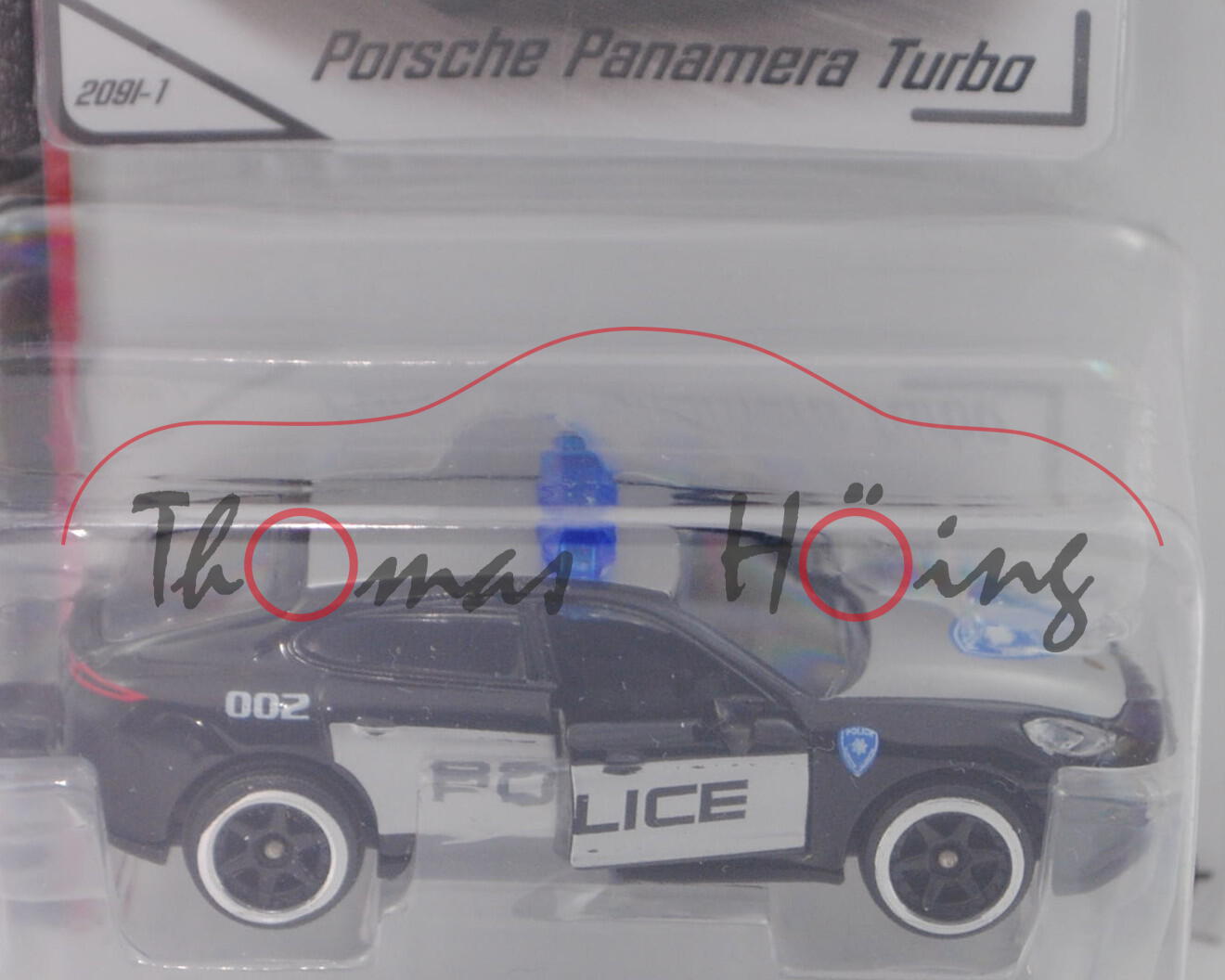 Porsche Panamera Turbo (2. Gen., Mod. 2016-2020) Polizei, schwarz, POLICE, majorette, 1:64, Blister