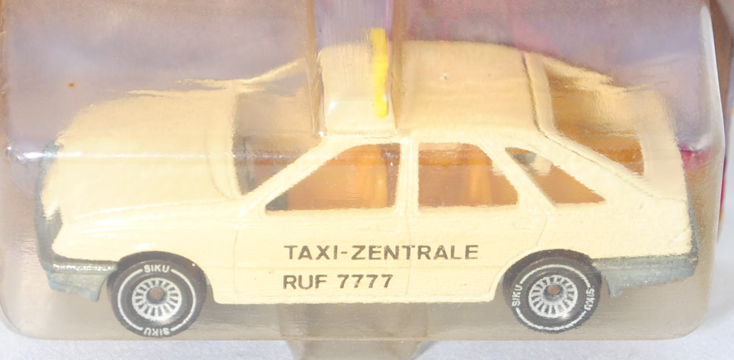 00001 Ford Sierra 2.3 Ghia (Typ Sierra \'82, Modell 1982-1984) Taxi, hellelfenbein, innen gelb, Lenk