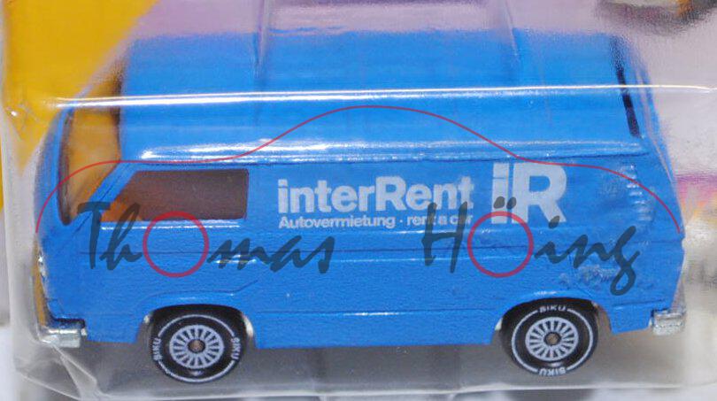 00007 VW Transporter 2,0 Liter (Typ T3, Modell 1979-1982), himmelblau, innen gelb, Lenkrad integrier