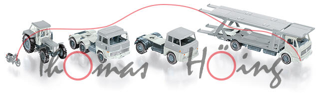 Set Louis Lucien Lepoix mit Kreidler+Schlüter+Magirus 235 D+Henschel HS+MB 1622, Wiking, 1:87, mb