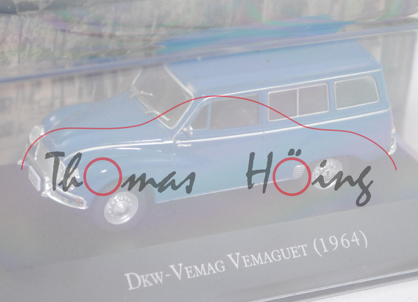 DKW-Vemag Vemaguet 1001 (Modell 1963-1965, Baujahr 1964), blau, De Agostini, 1:43, PC-Box