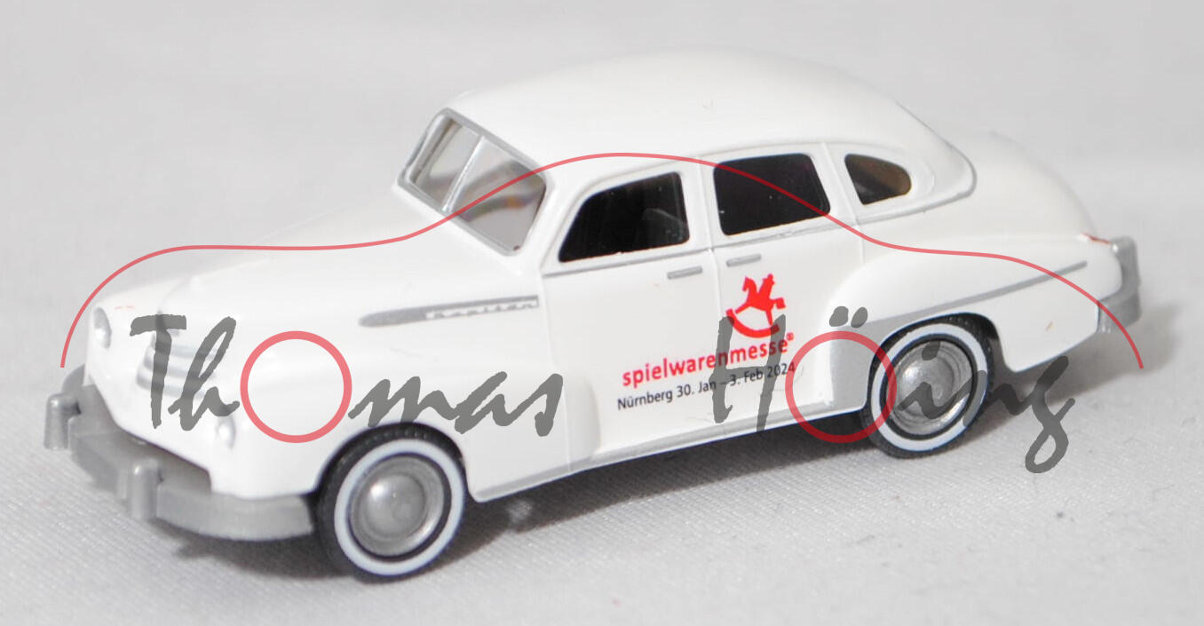 Opel Kapitän '51 (Typ Modell 1951, Modell 51-53), weiß, spielwarenmesse® 2024, Wiking, 1:87, mb