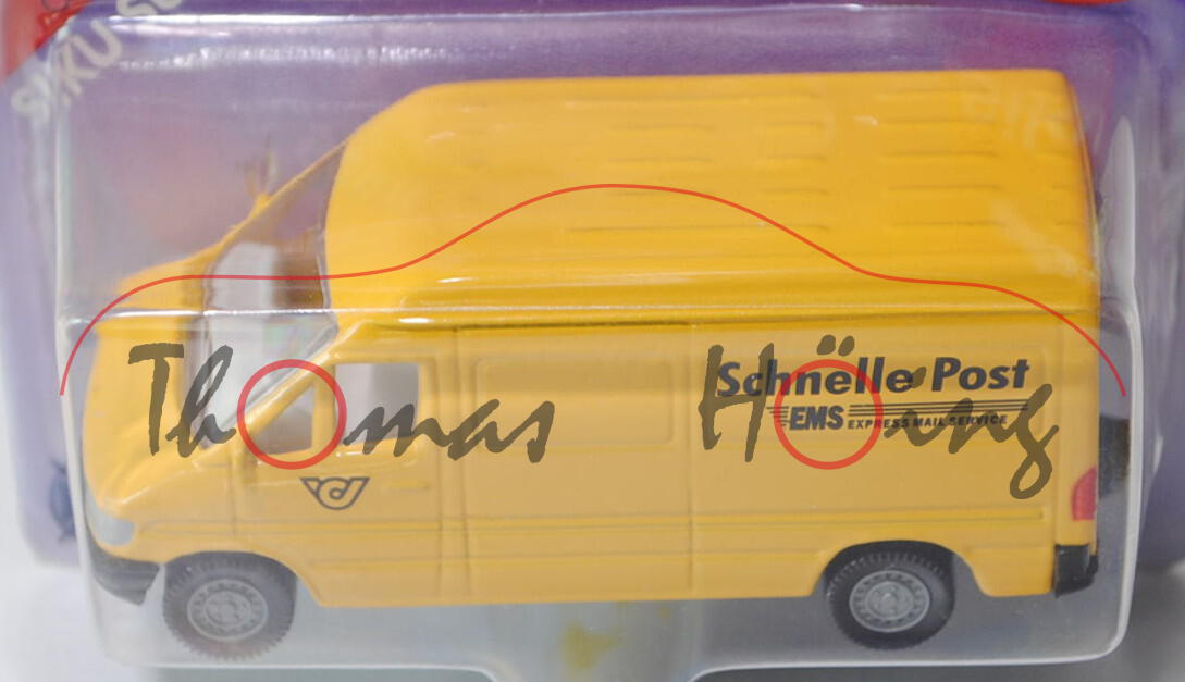 03800 Mercedes-Benz Sprinter (T1N, Baureihe W 901) Kastenwagen Postwagen, Modell 1995-2000, signalge