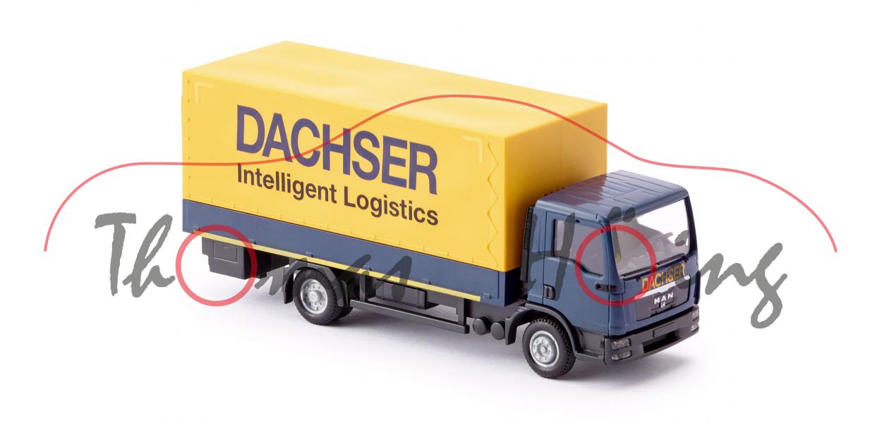 MAN TGL Euro 6 (Modell 2014-) Pritschen-LKW mit Plane, blau, DACHSER, Wiking CONTROL87, 1:87, mb