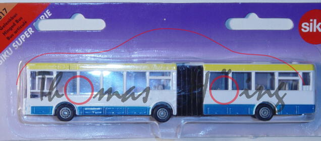 00000a MAN NG 312 Niederflurgelenkbus (Typ MAN A11, Modell 1995-1999), reinweiß, innen lichtgrau, Le