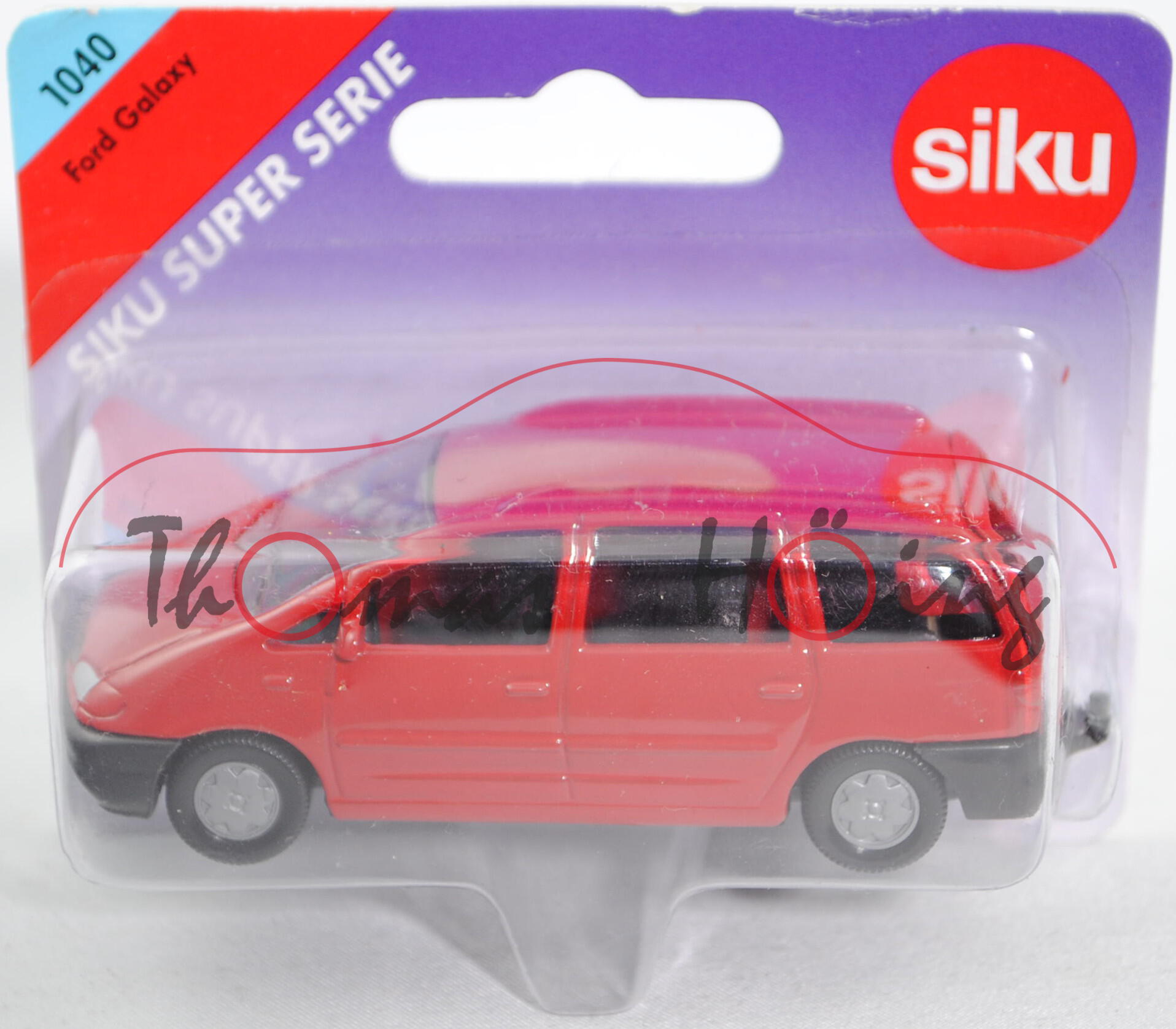 Ford Galaxy 2.8 V6 (Typ WGR, Modell 1995-2000), signalrot, innen schwarz, Lenkrad schwarz, Bpr. VW S