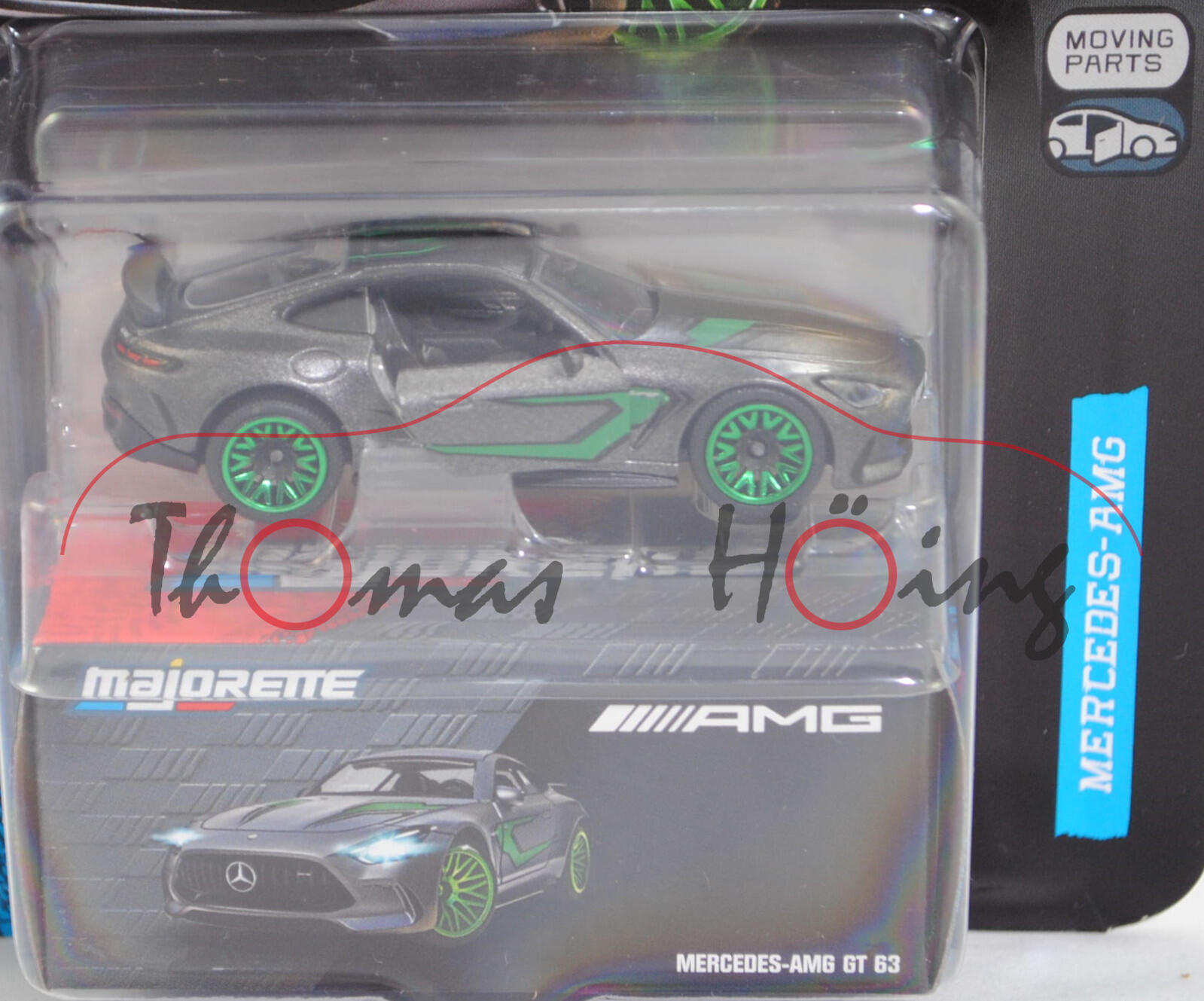 Mercedes-AMG GT 63 4Matic+ Premium (C 192, Modell 2023-) (Nr. 232N), dunkel-graualuminiummetallic, majorette, ca. 1:65, Blister (MERCEDES-AMG DELUXE CARS)
