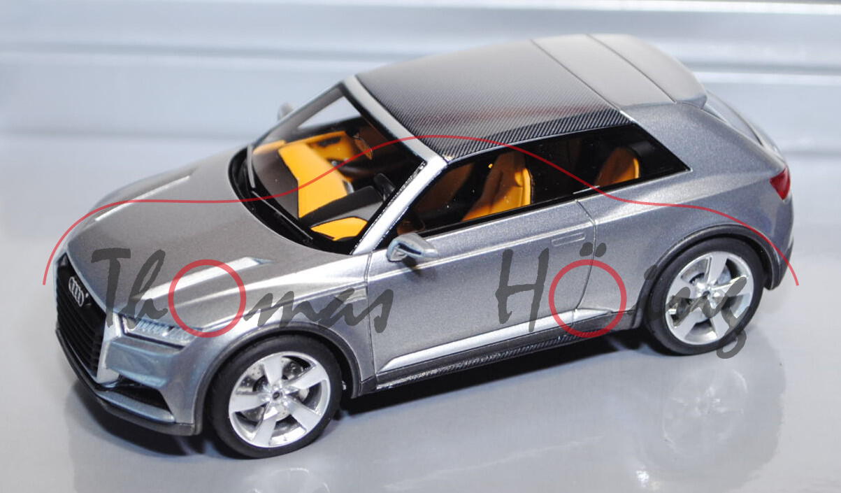 Audi Q2 concept Crosslane Coupe, Paris MotorShow 2012, graumetallic, Looksmart Models, 1:43, Werbesc