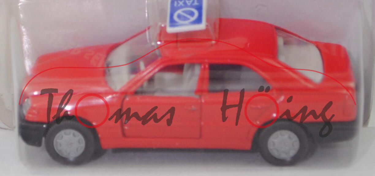 00002a Mercedes-Benz C 220 Klassische Version (W 202, Vor-MoPf, Mod. 93-95), rot, Kardanwelle lang, B7, SIKU, 1:55, P27