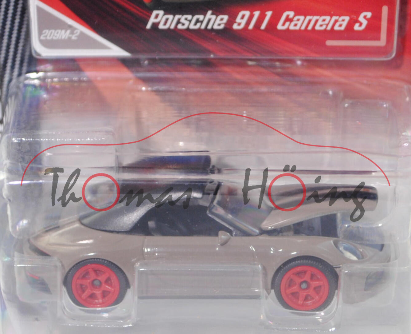 Porsche 911 Carrera S Cabriolet (Typ 992, Mod. 2019-), h.-beigegrau, Nr. 209M-2, majorette, 1:60, mb