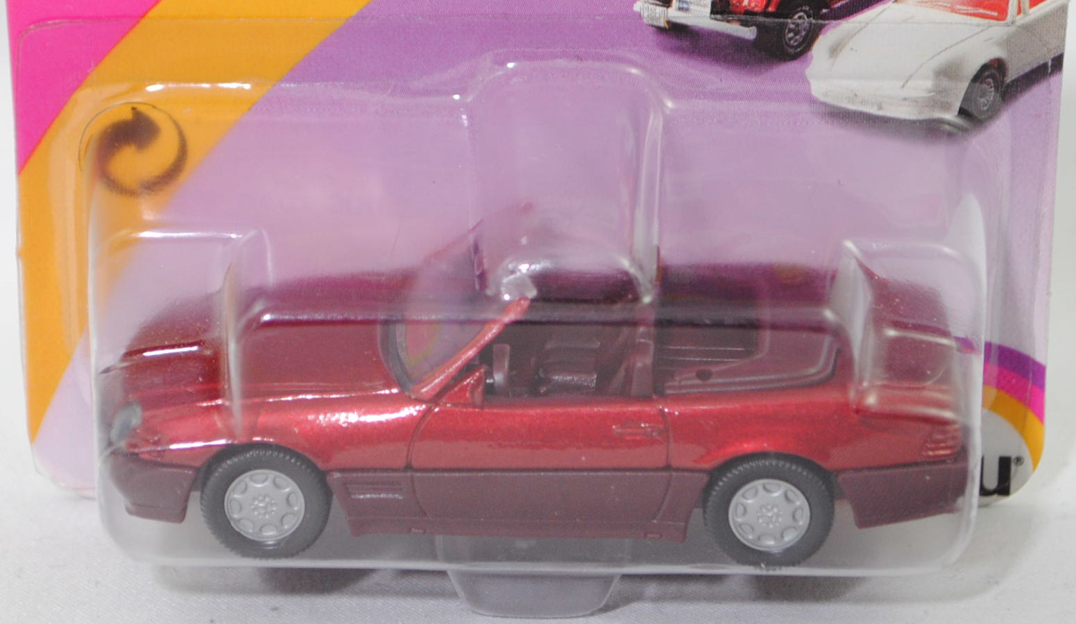 00001 Mercedes-Benz 500 SL (R 129, Modell 1989-1992), purpurrotmetallic, Stern im Kühlergrill silber, Scheibe seitlich lackiert, Heckklappe ohne Stern, Hong, B7, SIKU SUPER, 1:55, P23
