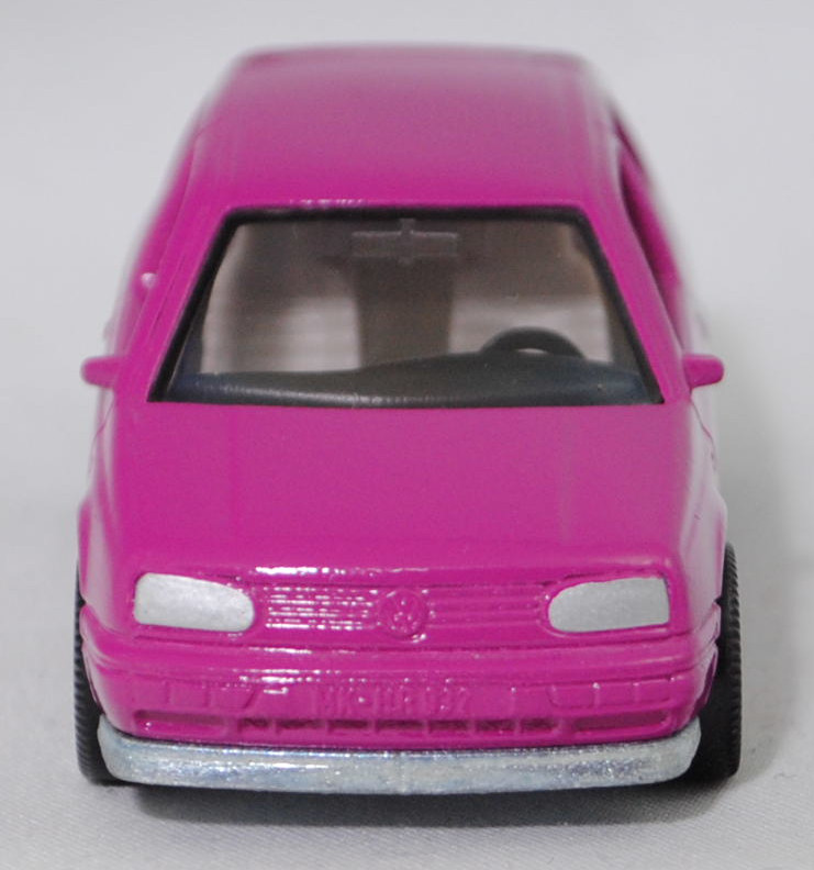 00000 VW Golf III 1.8 GL (Typ 1H, Vorfacelift, Modell 1991-1994), verkehrspurpur, innen grau, Lenkrad schwarz, Chassis chrom, Germ, Bpr. ohne Artikelnummer, SIKU SUPER, 1:56, m