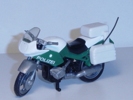 Polizei-Motorrad BMW R 1100 RS, Modell 1993-2001, dunkel-minzgrün, Antenne lang, unlackierte Blinker