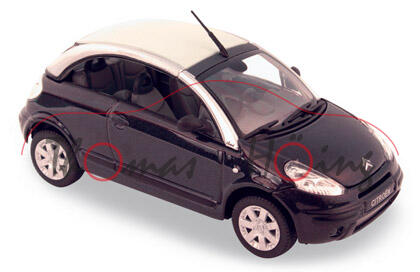 Citroen C3 Pluriel, Modell 2003-2008, fulminator grau metallic, Norev, 1:43, PC-Box