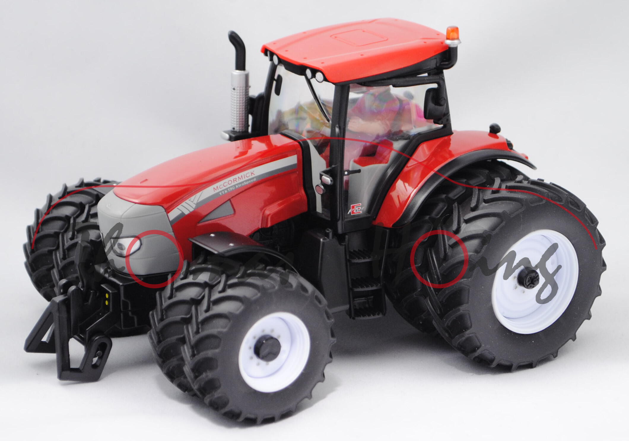 00101 McCormick Traktor TTX 190 XtraSpeed mit Doppelbereifung, feuerrot/silbergrau/schwarz, mit Fahr