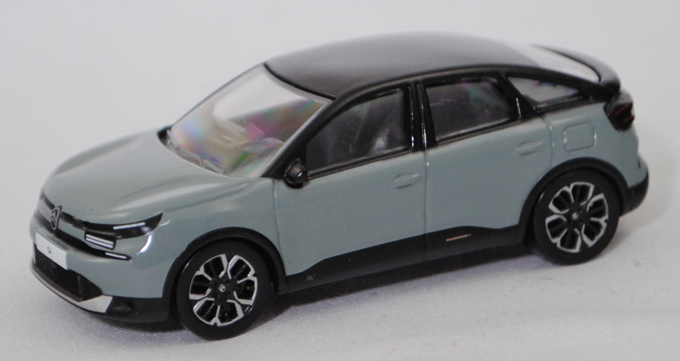 Citroen e-C4 MAX Elektromotor 156 Extented-Range (3. Generation, Projektcode C41, C414, Phase 2 / Facelift 2024, Modell 2025-), manhattan grün, Dach schwarz, Norev, 1:64, mb