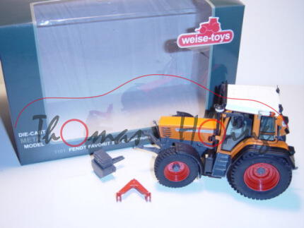 Fendt FAVORIT 514 C Kommunal, hellorange/grau, mit Frontgewicht, weise-toys, 1:32, mb