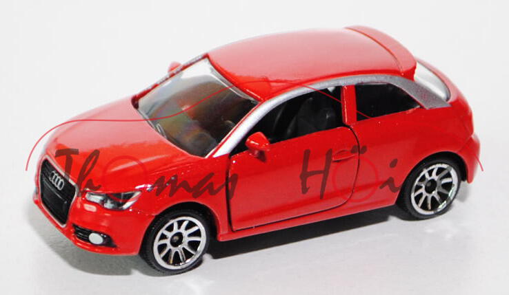 Audi A1 (Typ 8X), Modell 2010-, (Nr. 237 E), verkehrsrot, Türen zu öffnen, majorette, 1:64, mb