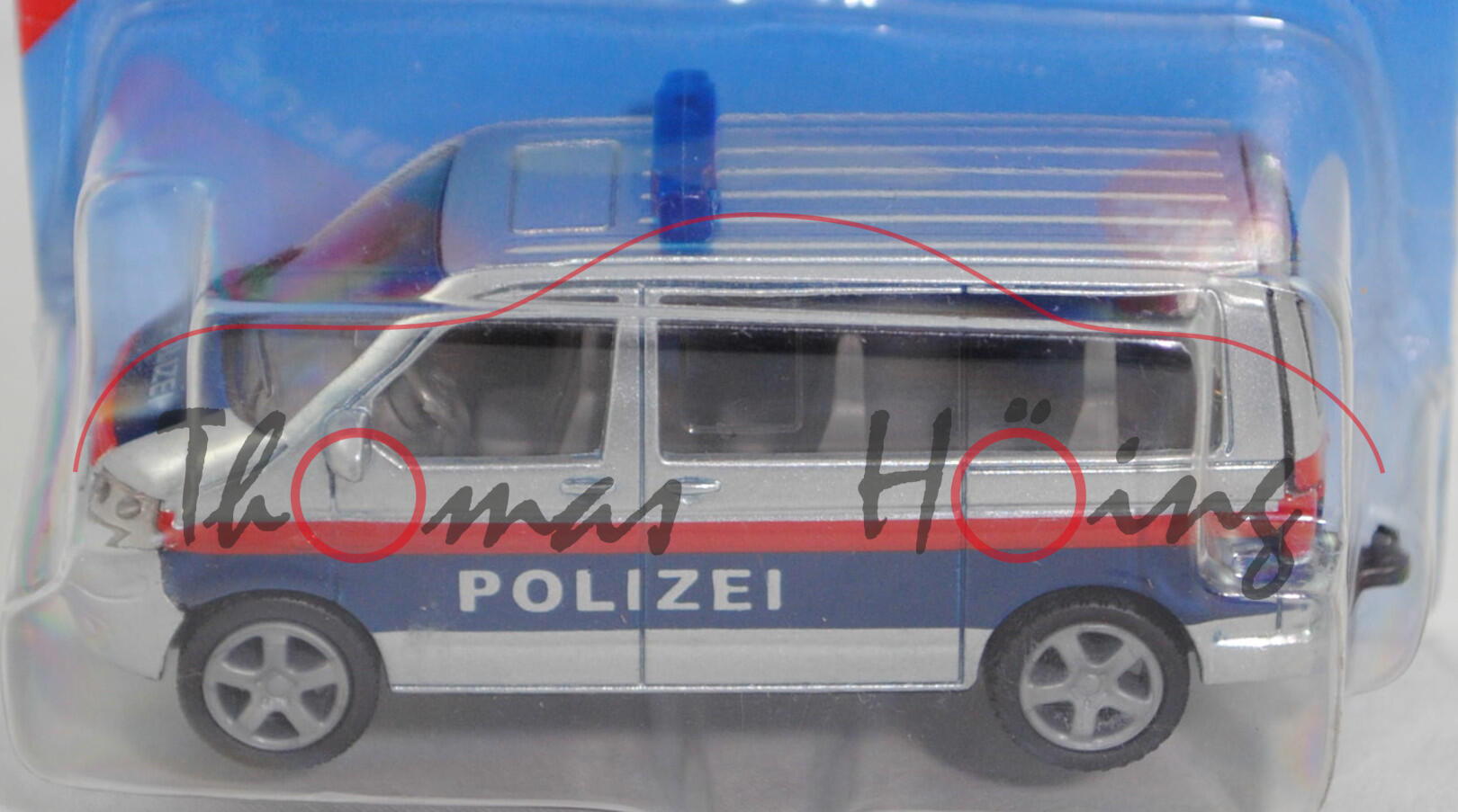 03800 A VW T5.1 Multivan (Mod. 2003-2009) Polizei-Mannschaftswagen, weißalu, POLIZEI, SIKU, P28b