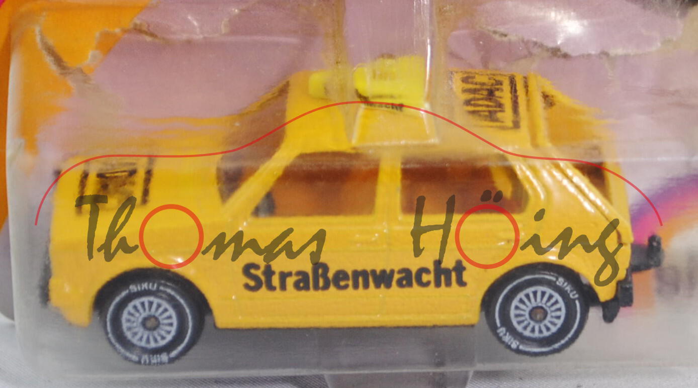 VW Golf I (Typ 17, Modell 1978-1980) ADAC-Straßenwacht, kadmiumgelb, innen gelb, Lenkrad schwarz, AD