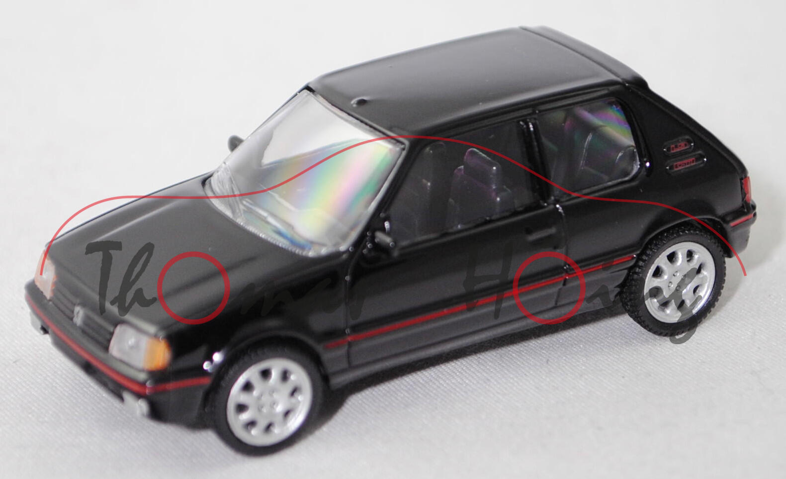 Peugeot 205 1.9 GTI (Baureihe 741C, Modell 1984-1990), onyx schwarz (P3XY), Norev CLASSIC, 1:54, mb