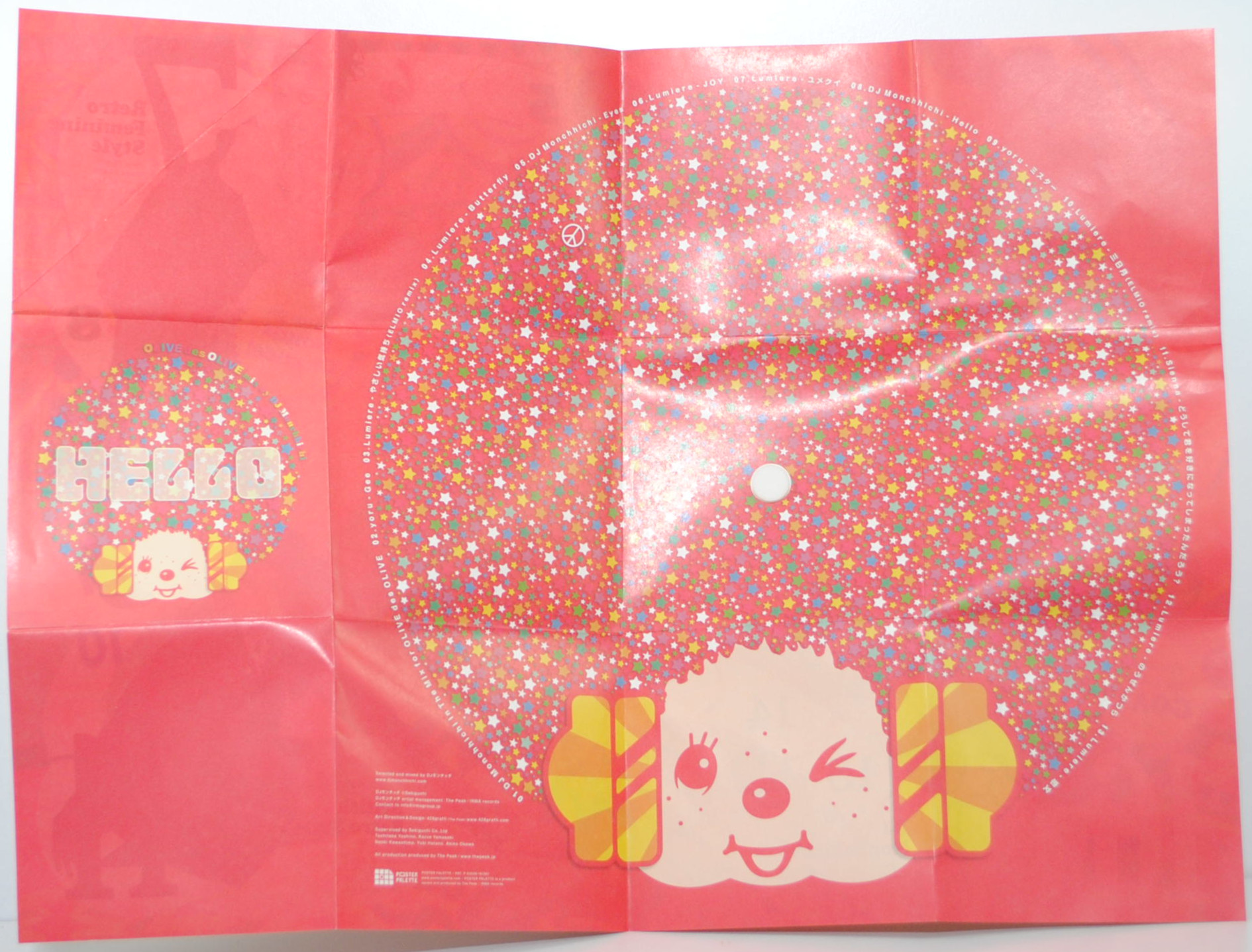 CD HELLO - OLIVE des OLIVE mix by DJ Monchhichi (Olive des Olive Mix von DJ Monchhichi), CD mit 13 Titeln von DJ Monchhichis, Sekiguchi, Posterverpackung (Limited Edition 2009)