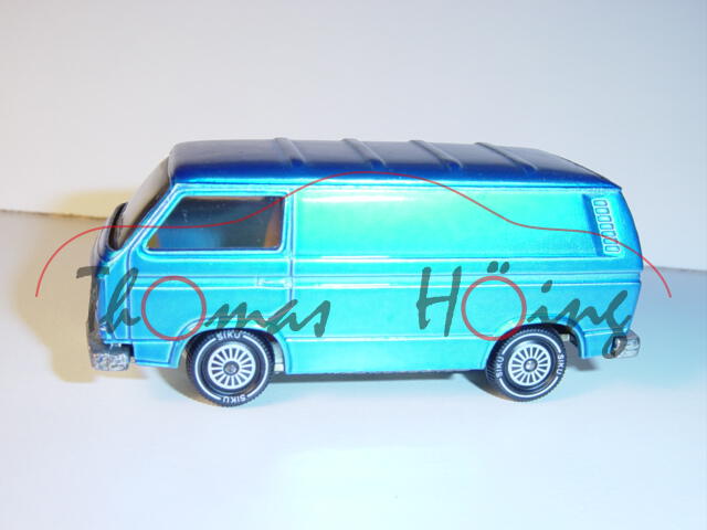 00005 VW Transporter 2,0 Liter (Typ T3, Modell 1979-1982), himmelblaumetallic, innen gelb, Lenkrad i