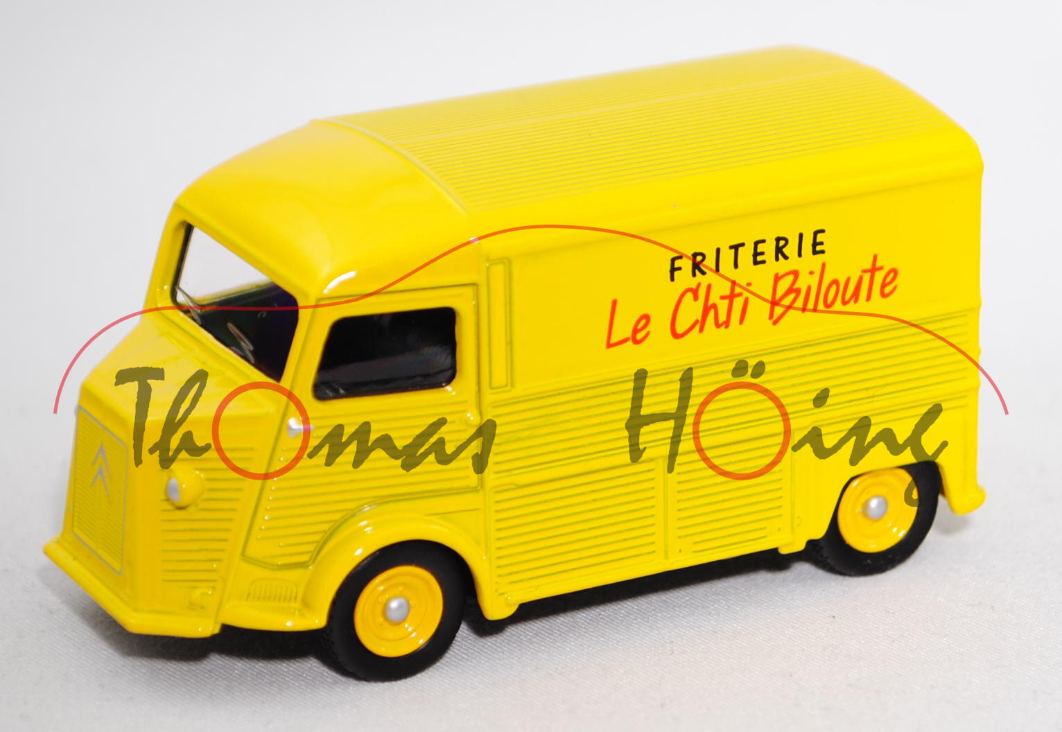 Citroen Typ HY (Modell 1948-1981) Verkaufs- / Imbisswagen, gelb, FRITERIE, ca. 1:58, Norev, mb