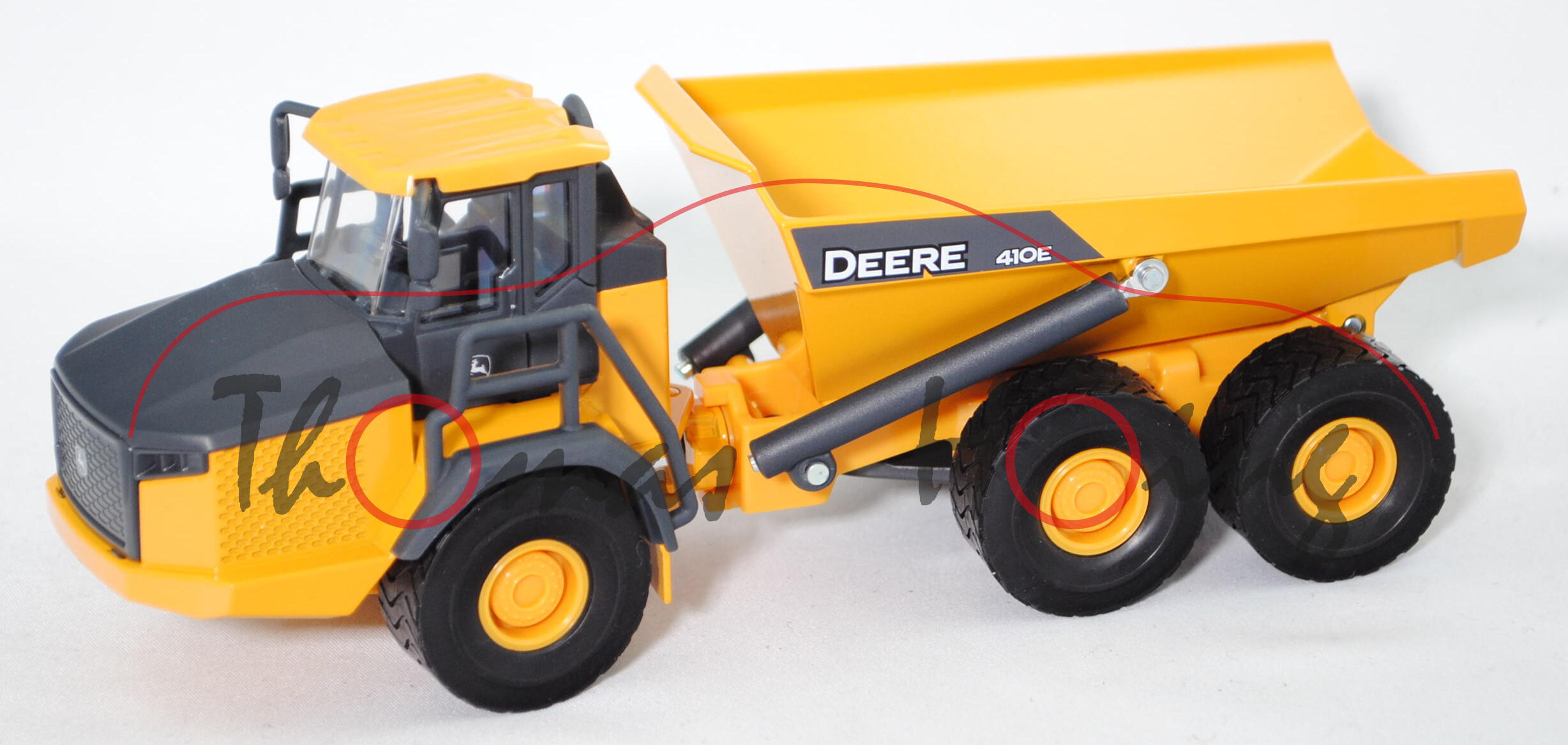 00000 Knickgelenkter John Deere Dumper 410E (Mod. 13-), gelb, Druck DEERE 410E schwarz/weiß, L17mpK