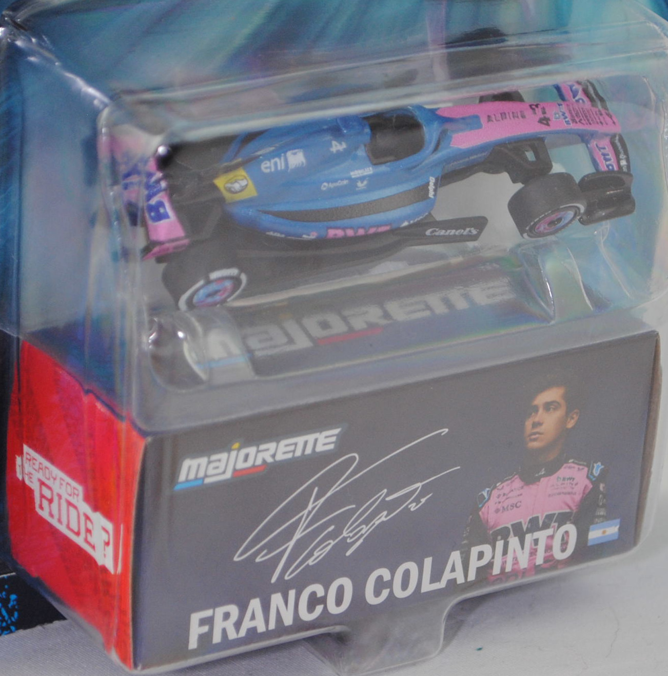 Alpine A525 R19 (5. Generation, Modell 2025) (Nr. 282E), Fahrer: Franco Colapinto (19. Saisonrennen als GP der USA 2025), Startnummer 43, BWT Alpine F1 Team, majorette, 1:69, Blister
