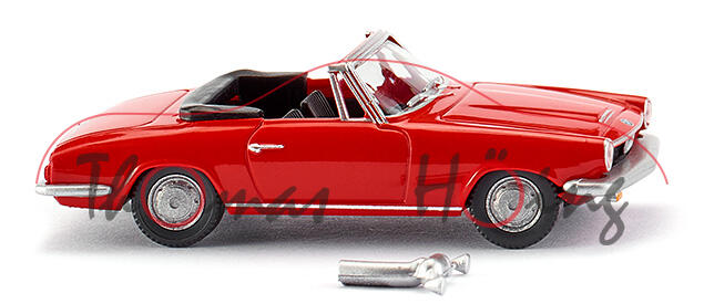 BMW 1600 GT Cabrio (Modell 1967-1968, Baujahr 1967), rot, Verdeck schwarz, Wiking, 1:87, mb