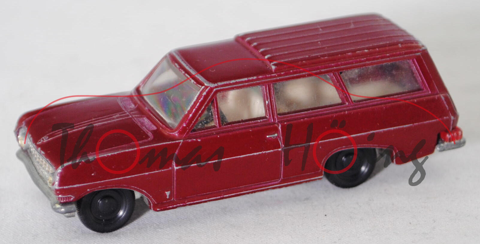 00000 OPEL REKORD CarAVan 1500 (REKORD A, Modell 1963-1965), weinrot, Lenkrad schwarz, R1, SIKU, 1:61, m-