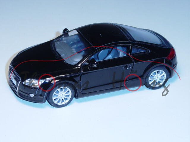 Audi TT Coupe, Mj. 2006, schwarz, mit Rückziehmotor, Kinsmart®, 1:32