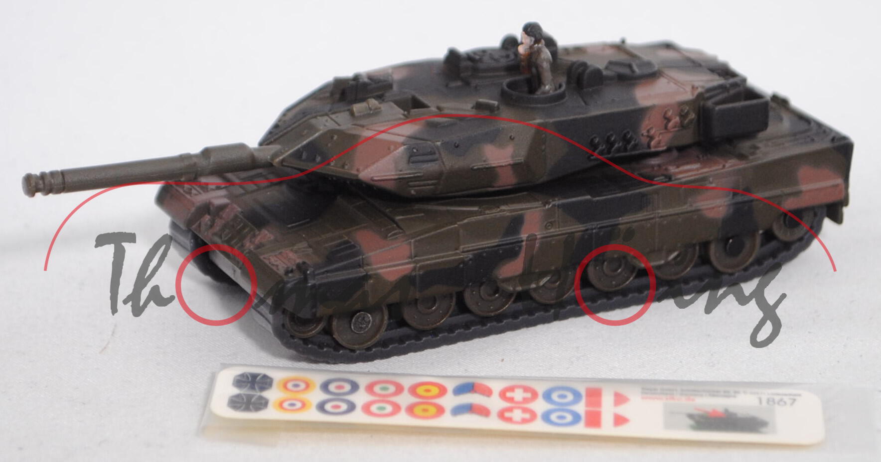 00000 Kampfpanzer Leopard 2A6 mit selbsttragender Panzerwanne (Mod. 2001-), flecktarn, 1:87, L17mpK