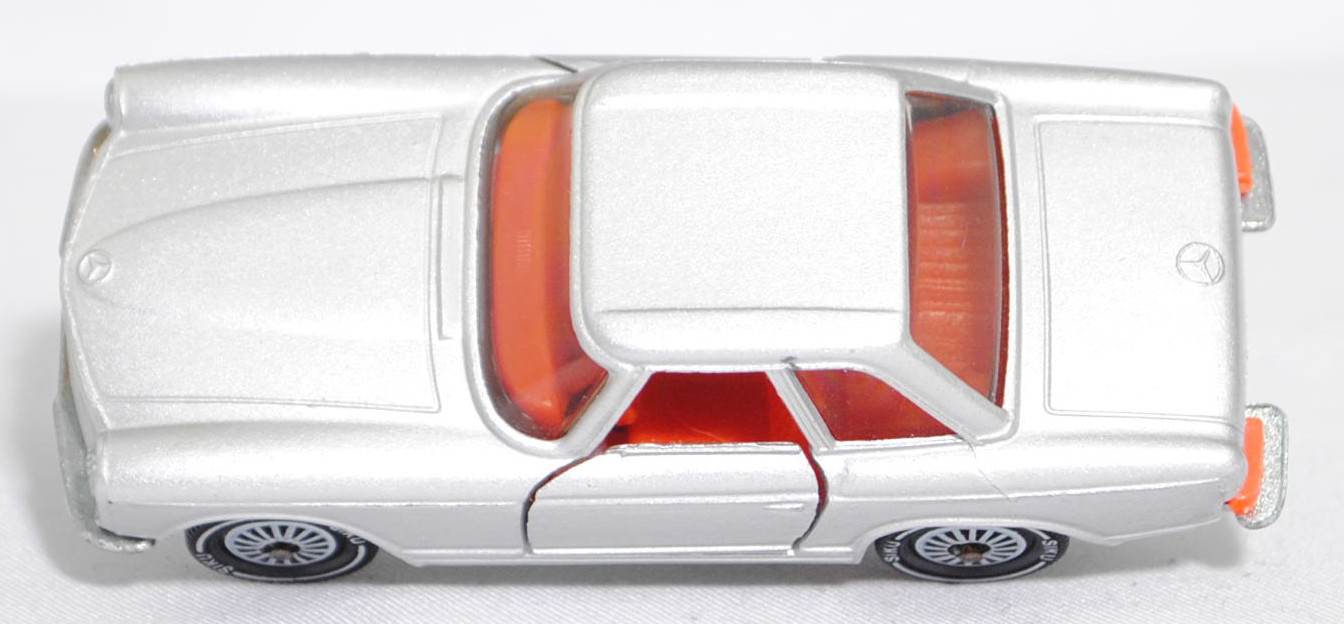 00007 Mercedes-Benz 280 SL (W 113, Pagode, Modell 1968-1971) mit Hardtop (Coupédach), silber, Bpr. V 302 / 1017, W-Germ, Verglasung rauch, R11 gerillt, SIKU SUPER, 1:60, m