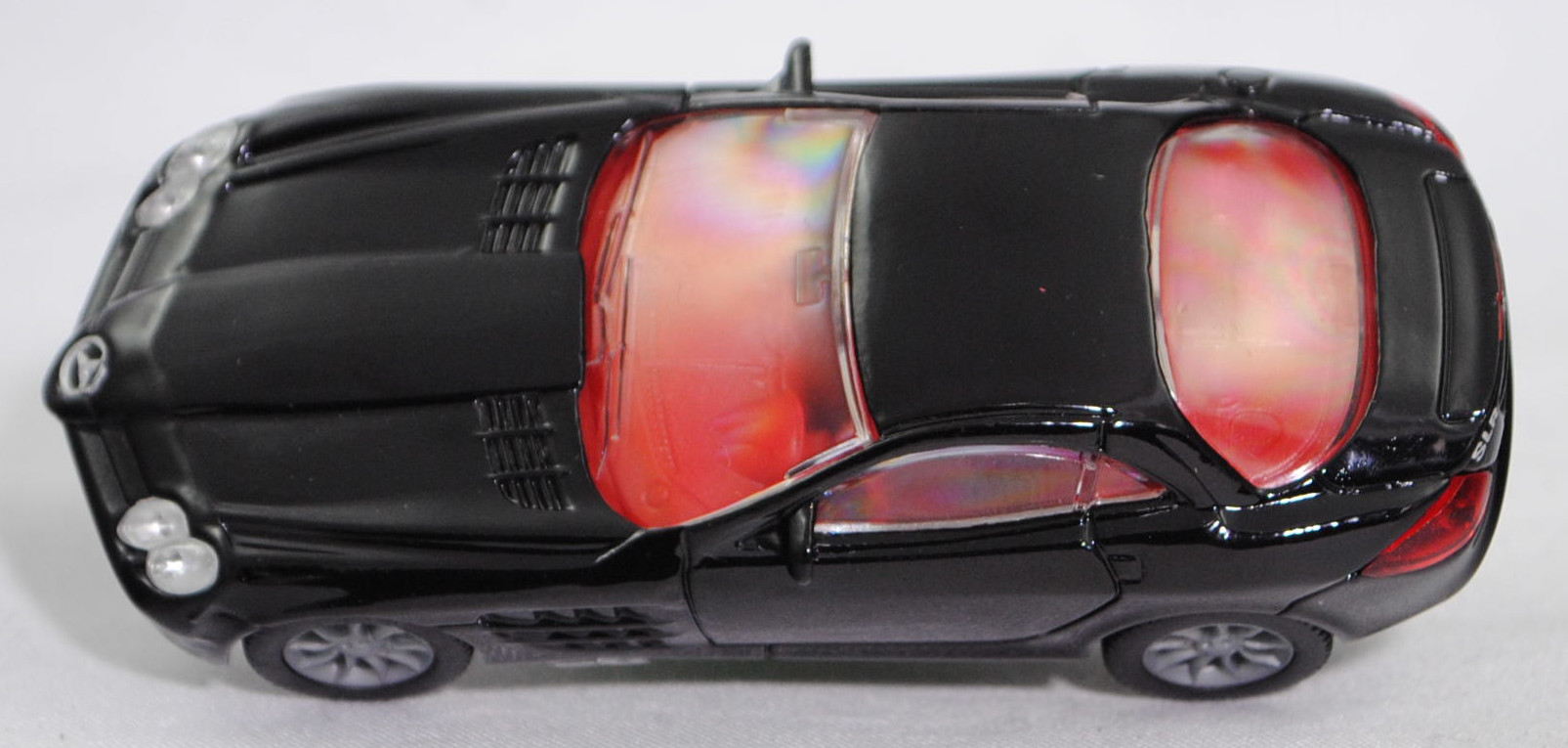 00004 Mercedes-Benz SLR McLaren (1. Generation, C 199, Modell 2004-2008), schwarz, Bpr. 1004, B25a / B25b silbergrau, SIKU SUPER, 1:55, m