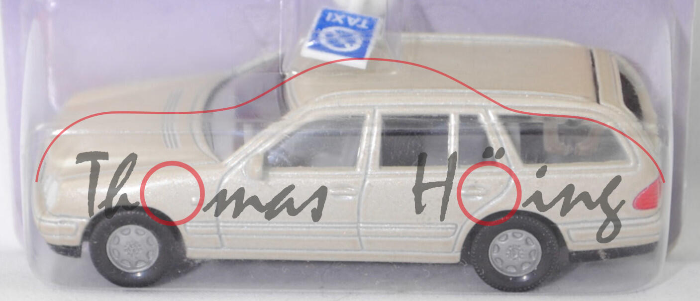 00000 Mercedes-Benz E 290 Turbodiesel T »CLASSIC« (2. Generation E-Klasse, S 210, Modell 1996-1999), champagnermetallic, SIKU, 1:56, P27