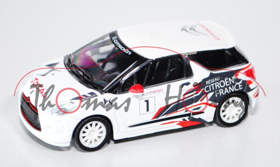 Citroen DS3 R3, reinweiß, RÉSEAU / CITROEN / FRANCE / TOTAL / 1, 1:50, Norev RACING, mb