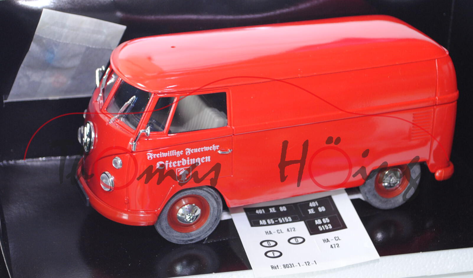 VW Transporter Kastenwagen (Typ T1), Modell 1966, verkehrsrot, Freiwillige Feuerwehr / Ofterdingen, 