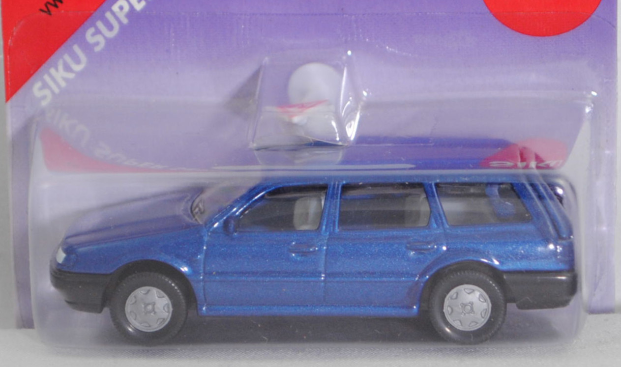 00001 VW Passat Variant VR6 Exclusiv (4. Generation, B4, Werkscode 35i / Typ 3A5, Modell 1993-1997), dunkel-violettblaumetallic (windsorblau metallic), SIKU SUPER, 1:55, P27
