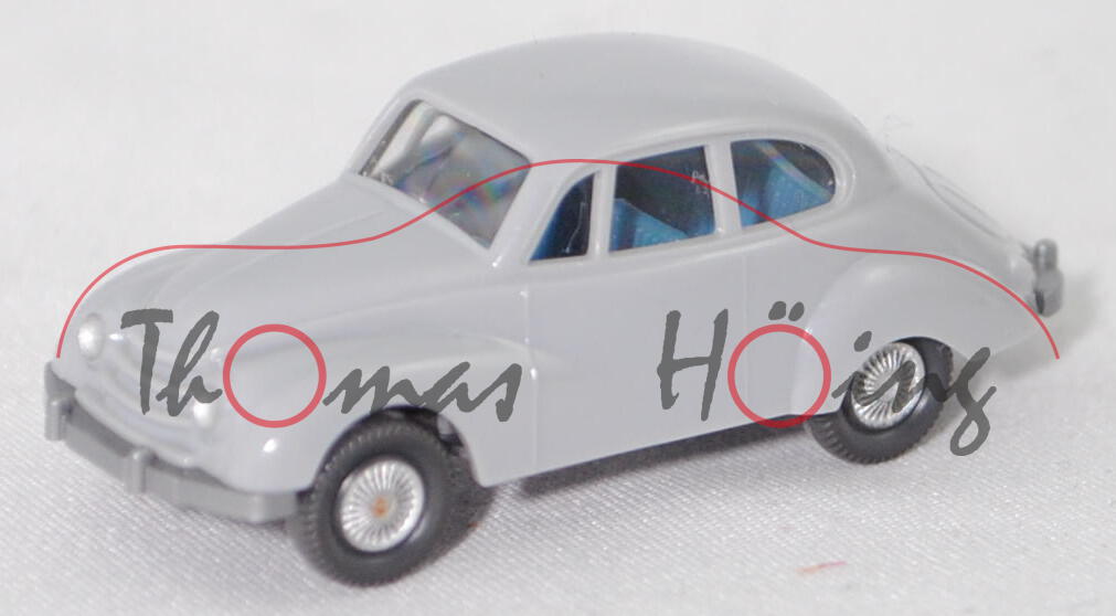 002d2 DKW Meisterklasse (Typ F 89 P, Modell 1950-1954), silbergrau, innen himmelblau, Wiking, 1:87