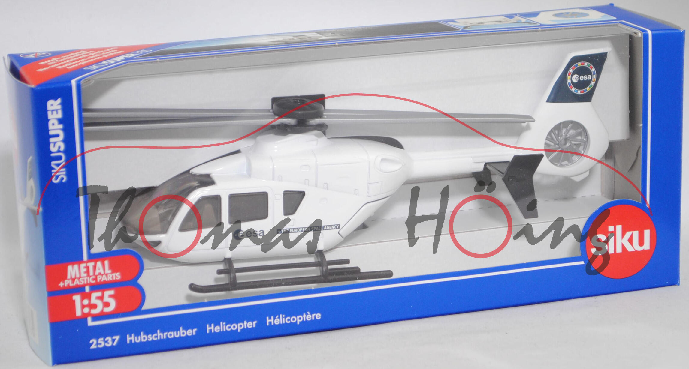 00000 ESA Hubschrauber Eurocopter EC 135 T1 (Modell 1996-2002), reinweiß, esa / THE EUROPEAN SPACE AGENCY, SIKU, 1:55, L17mpP