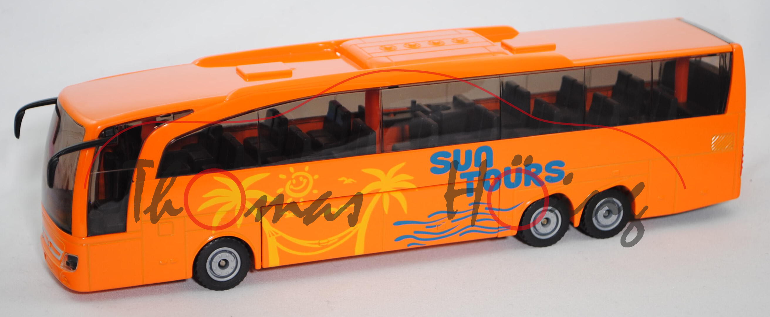 00000 Mercedes-Benz Travego 2.0 RHD-M (Modell 2005-2016) Reisebus, hellrotorange, sun / TOURS