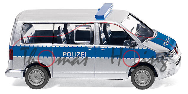 Polizei - VW T5 GP Multivan, Modell 2009-, silbergrau, POLIZEI, Wiking, 1:87, mb