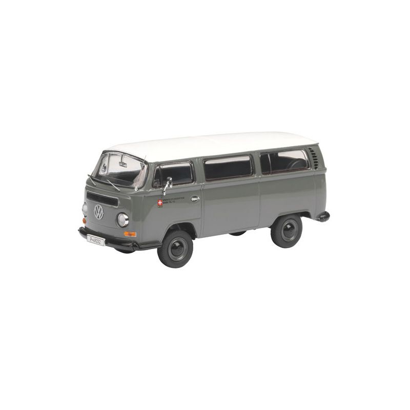 VW T2a Bus, Modell 1967-1971, zeltgrau/reinweiß, PTT Messwagen, Schuco, 1:43, PC-Box (Limited Editio