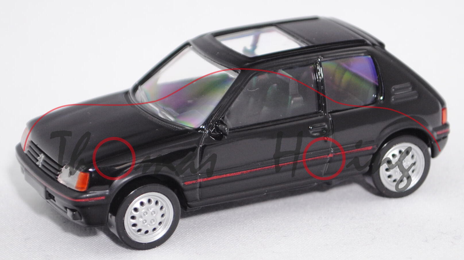 Peugeot 205 1.6 GTI (Fl. 1988, Mod. 1988-1990), onyx schwarz, Norev Jet-car / Youngtimers, 1:43, mb