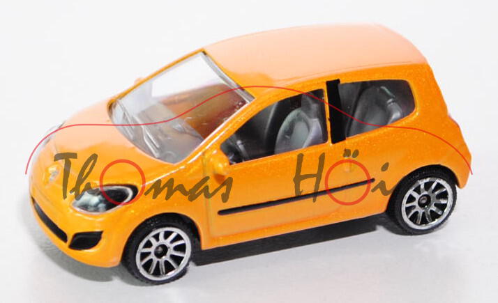 Renault Twingo II, (Nr. 206 B), Modell 2007-2012, dahliengelbmetallic, majorette, 1:64, mb