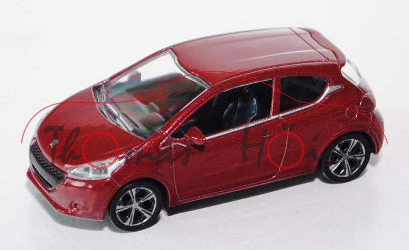 Peugeot 208, Modell 2012-, braunrotmetallic, 1:59, Norev SHOWROOM, mb